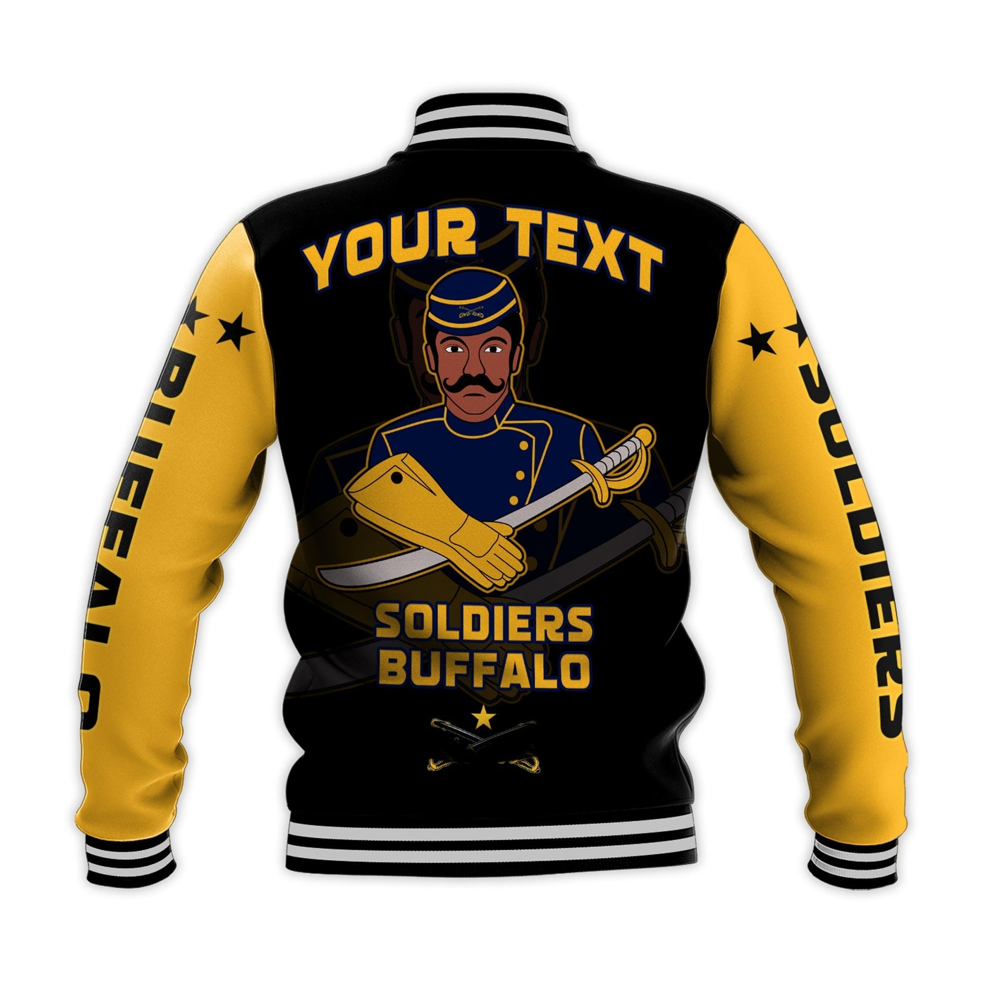 Personalized Buffalo Soldiers Baseball Jacket BSMC Club Adore Motorcycle  - African Pride