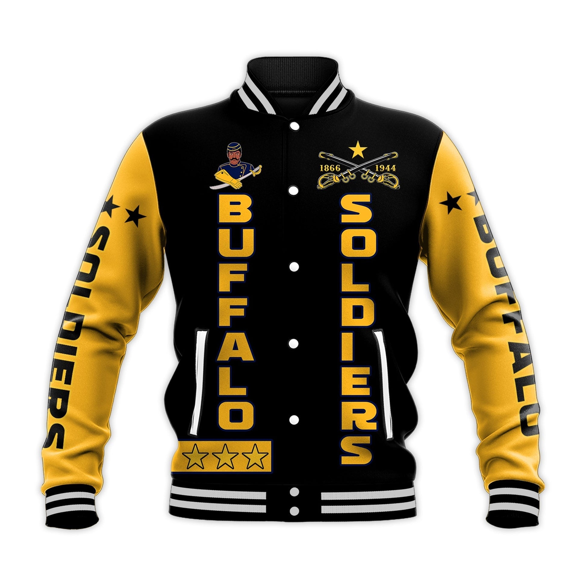 Buffalo Soldiers Baseball Jacket BSMC Club Adore Motorcycle  - African Pride