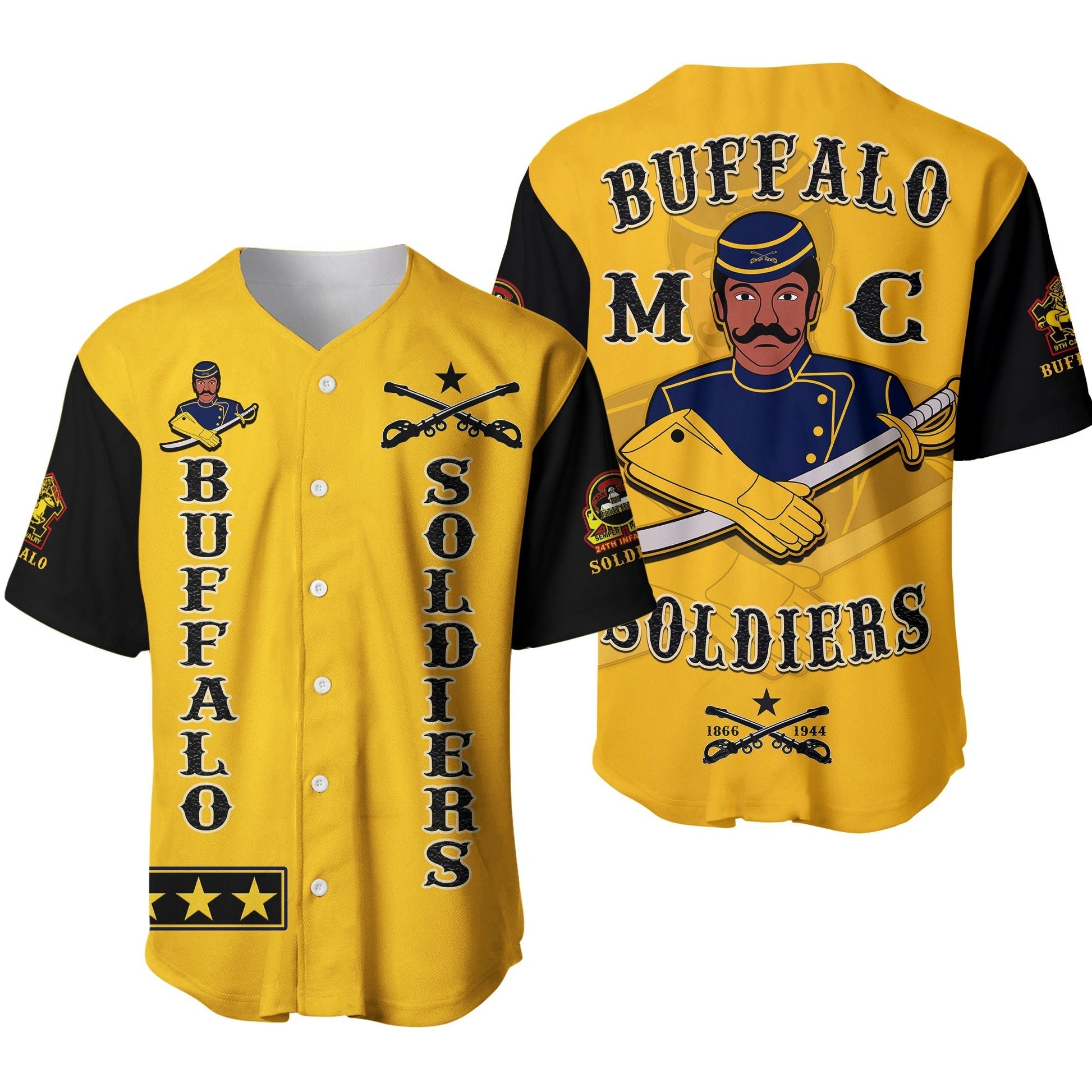 Buffalo Soldiers Baseball Jersey Motorcycle BSMC Club Ver.01  - African Pride