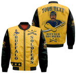 Personalized Buffalo Soldiers Bomber Jacket Motorcycle BSMC Club  - African Pride