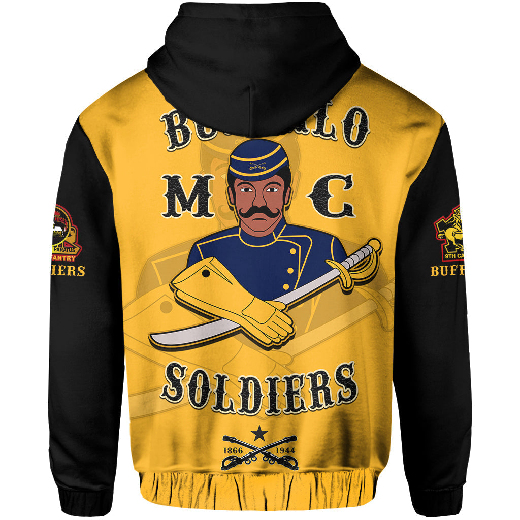 Buffalo Soldiers Hoodie Motorcycle BSMC Club  - African Pride
