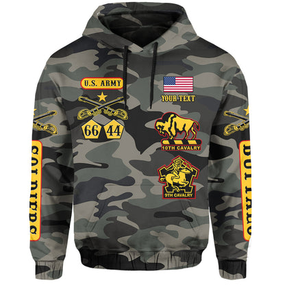 Custom Buffalo Soldiers Hoodie Camouflage Unique  - African Pride