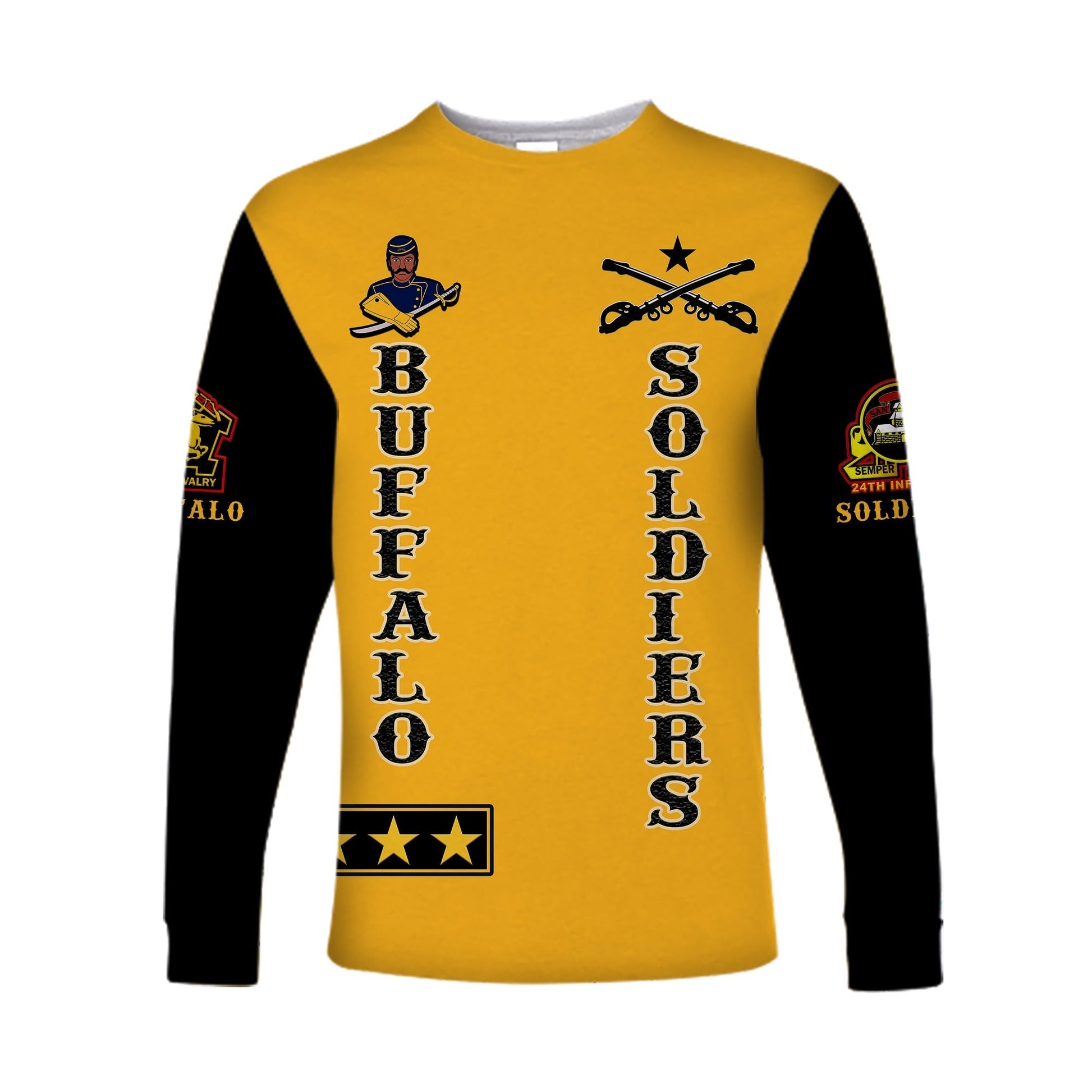 Buffalo Soldiers Long Sleeve Shirt Motorcycle BSMC Club  - African Pride