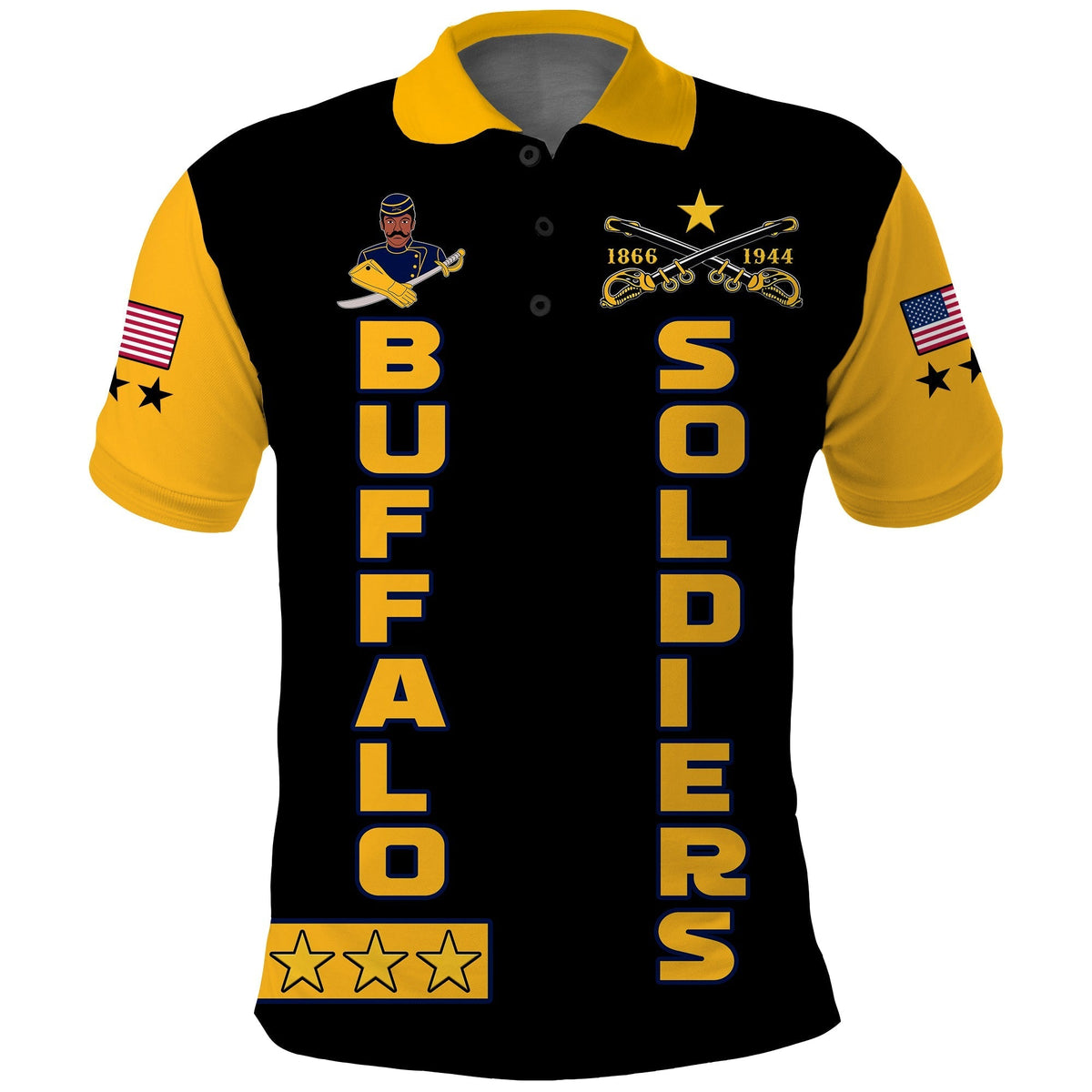 Buffalo Soldiers Polo Shirt BSMC Club Adore Motorcycle  - African Pride