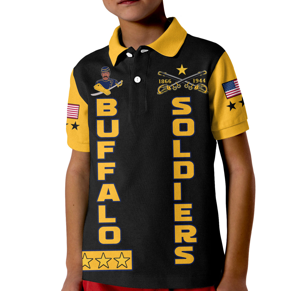 Buffalo Soldiers Polo Shirt KID BSMC Club Adore Motorcycle  - African Pride