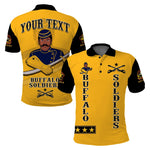 Custom Buffalo Soldiers Polo Shirt Motorcycle BSMC Club  - African Pride