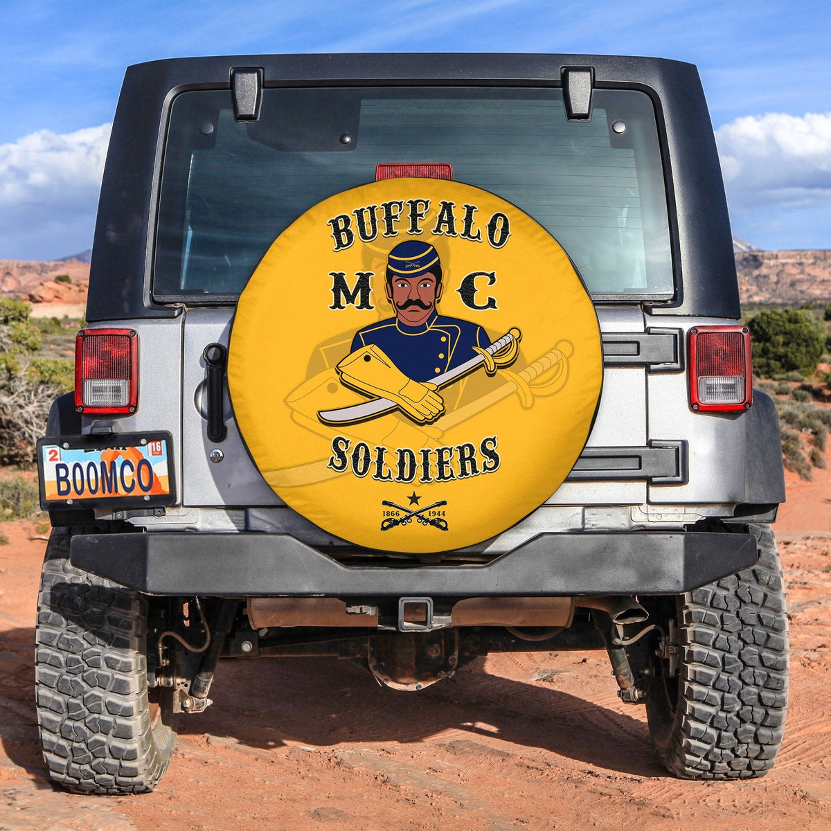 Buffalo Soldiers Spare Tire Cover Motorcycle BSMC Club  - African Pride