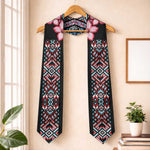 African Adenium Multiflorum Flowers Graduation Stole Mix Native Tribal Pattern