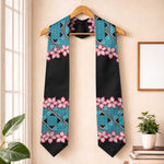 African Adenium Multiflorum Flowers Graduation Stole with Kente Style