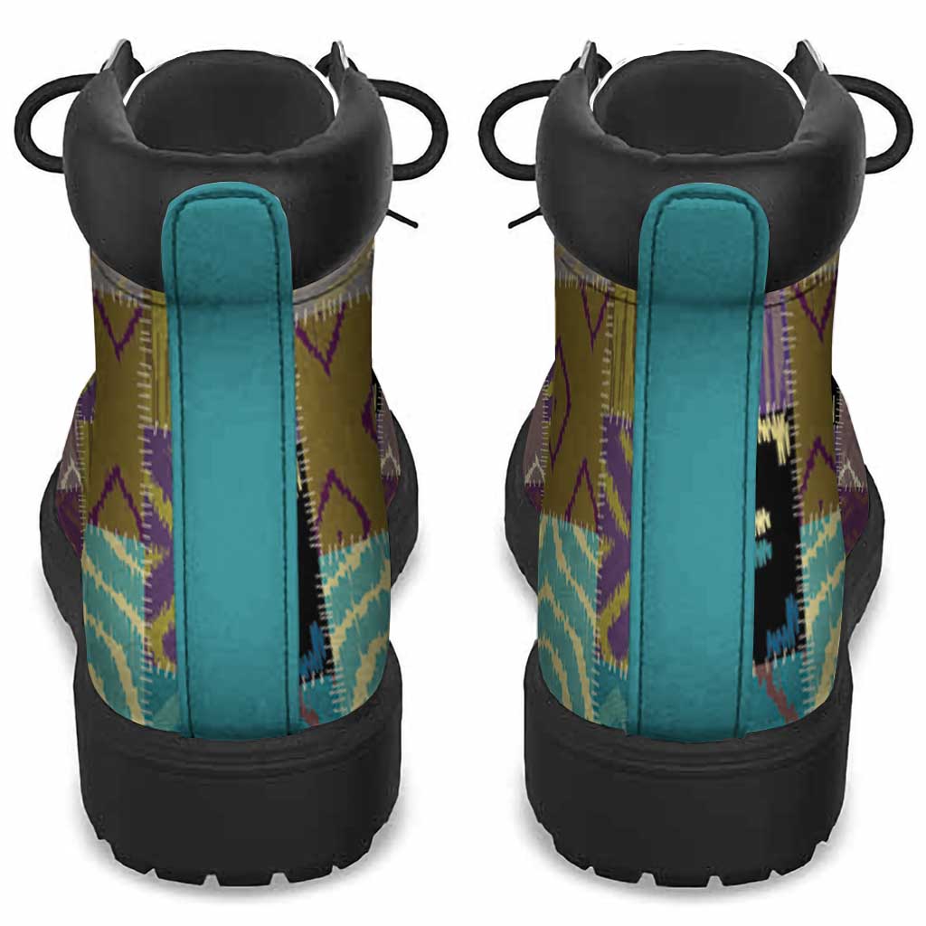 African American Quilt Inspired All Season Boots Cultural Heritage Ethnic Quilt Pattern