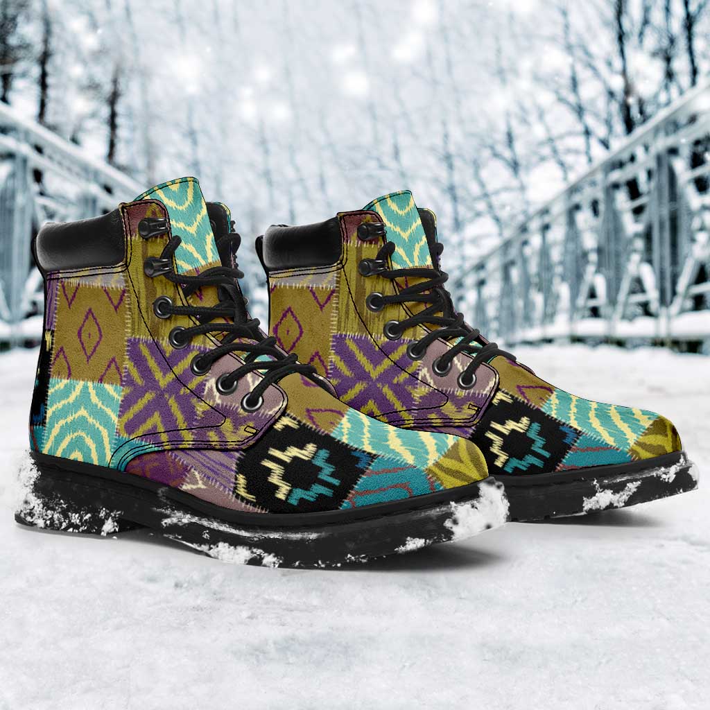 African American Quilt Inspired All Season Boots Cultural Heritage Ethnic Quilt Pattern