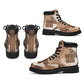African American Quilt Inspired All Season Boots Wild Animal Skin African Beige Tribal Elements