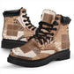 African American Quilt Inspired All Season Boots Wild Animal Skin African Beige Tribal Elements