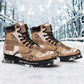 African American Quilt Inspired All Season Boots Wild Animal Skin African Beige Tribal Elements