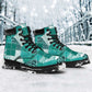 African American Quilt Inspired All Season Boots Wild Animal Skin African Turquoise Tribal Elements
