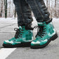 African American Quilt Inspired All Season Boots Wild Animal Skin African Turquoise Tribal Elements