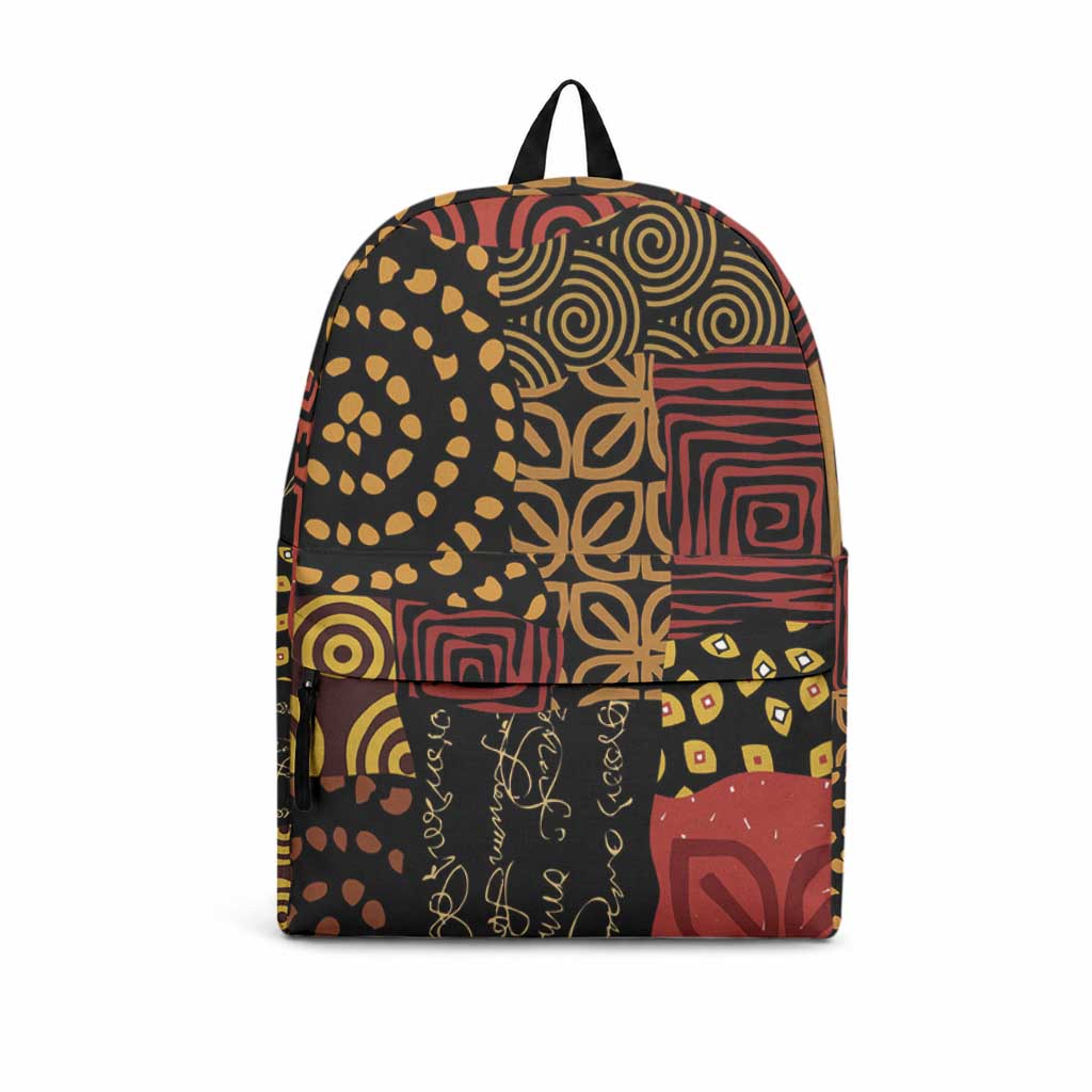 African American Quilt Inspired Backpack Earth Tone African Patchwork Motif