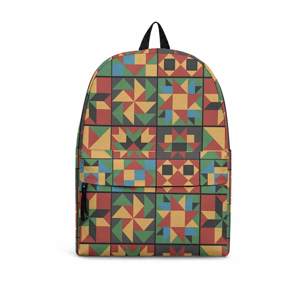 African American Quilt Inspired Backpack Freedom Quilt Symbolic Patchwork