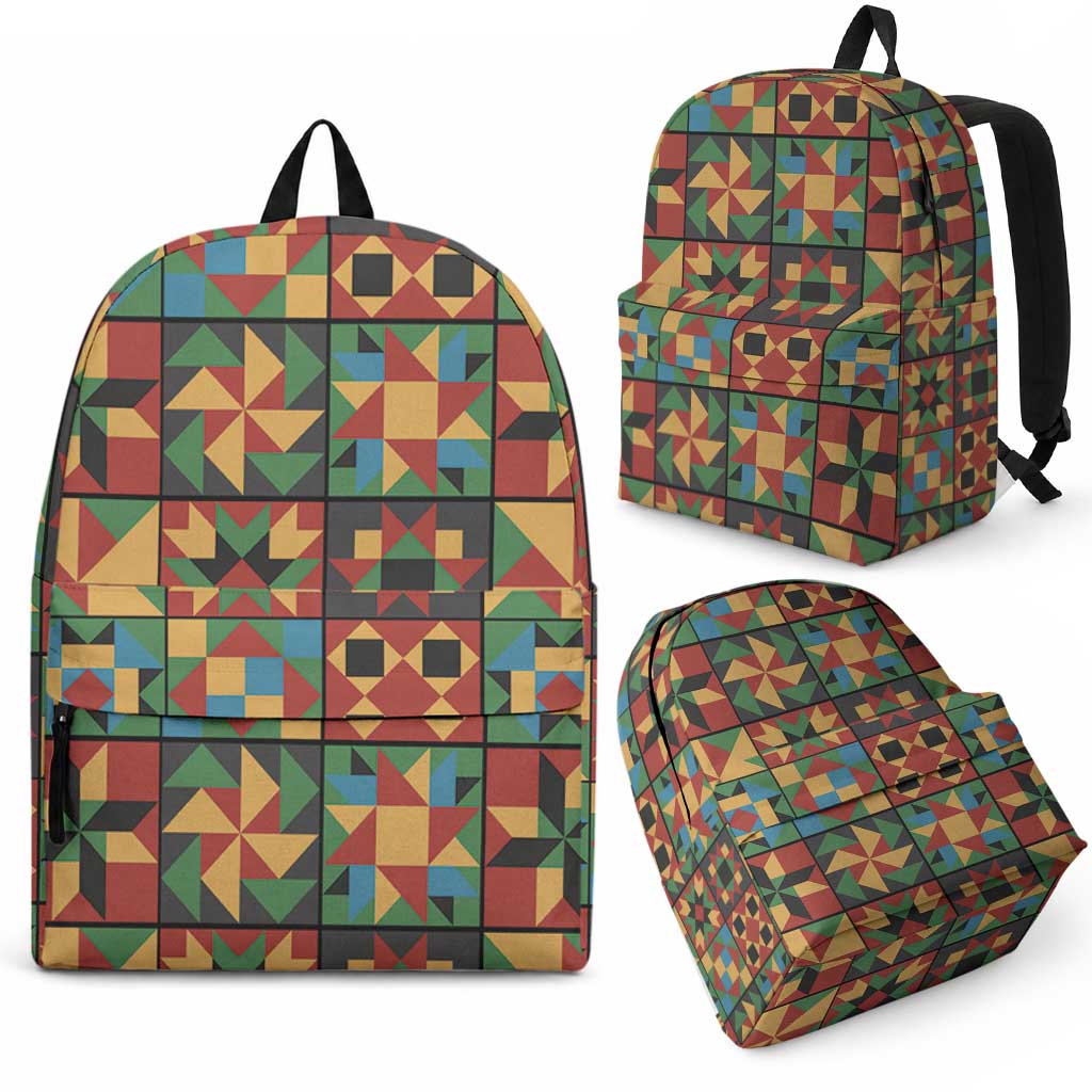 African American Quilt Inspired Backpack Freedom Quilt Symbolic Patchwork