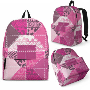 African American Quilt Inspired Backpack Wild Animal Skin African Pink Tribal Elements