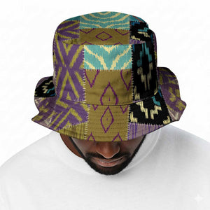 African American Quilt Inspired Bucket Hat Cultural Heritage Ethnic Quilt Pattern