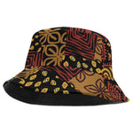 African American Quilt Inspired Bucket Hat Earth Tone African Patchwork Motif