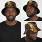 African American Quilt Inspired Bucket Hat Ethnic Bohemian Rhombus Patchwork