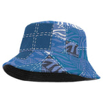 African American Quilt Inspired Bucket Hat Wild Animal Skin African Blue Tribal Elements