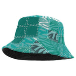 African American Quilt Inspired Bucket Hat Wild Animal Skin African Turquoise Tribal Elements