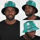 African American Quilt Inspired Bucket Hat Wild Animal Skin African Turquoise Tribal Elements