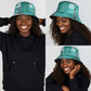 African American Quilt Inspired Bucket Hat Wild Animal Skin African Turquoise Tribal Elements