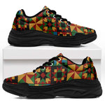 African American Quilt Inspired Chunky Sneakers Freedom Quilt Symbolic Patchwork