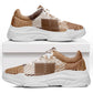 African American Quilt Inspired Chunky Sneakers Wild Animal Skin African Beige Tribal Elements