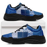 African American Quilt Inspired Chunky Sneakers Wild Animal Skin African Blue Tribal Elements