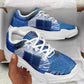 African American Quilt Inspired Chunky Sneakers Wild Animal Skin African Blue Tribal Elements