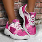 African American Quilt Inspired Chunky Sneakers Wild Animal Skin African Pink Tribal Elements
