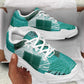 African American Quilt Inspired Chunky Sneakers Wild Animal Skin African Turquoise Tribal Elements