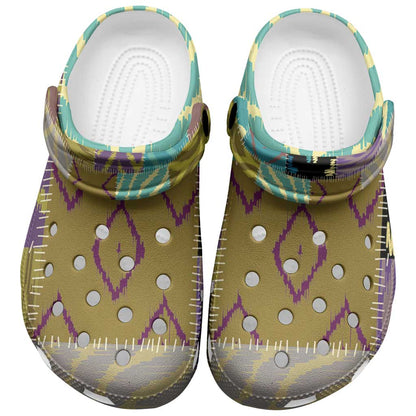 African American Quilt Inspired Clogs Shoes Cultural Heritage Ethnic Quilt Pattern
