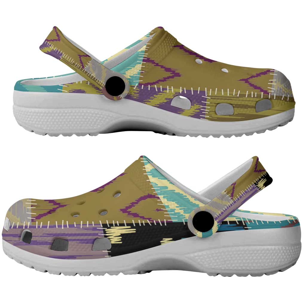 African American Quilt Inspired Clogs Shoes Cultural Heritage Ethnic Quilt Pattern