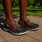 African American Quilt Inspired Clogs Shoes Earth Tone African Patchwork Motif