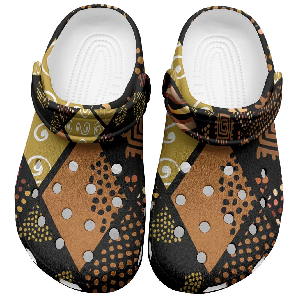 African American Quilt Inspired Clogs Shoes Ethnic Bohemian Rhombus Patchwork