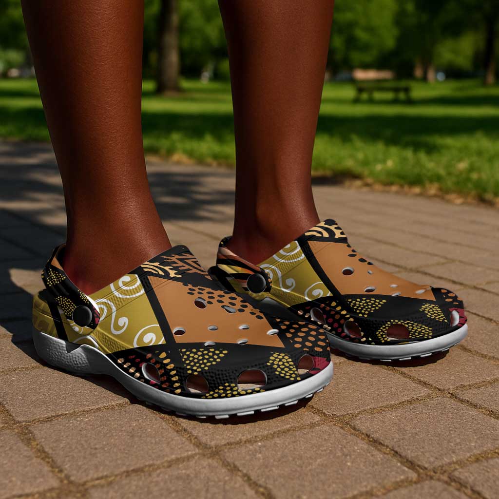 African American Quilt Inspired Clogs Shoes Ethnic Bohemian Rhombus Patchwork