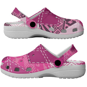 African American Quilt Inspired Clogs Shoes Wild Animal Skin African Pink Tribal Elements