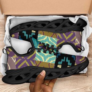 African American Quilt Inspired Clunky Sneakers Cultural Heritage Ethnic Quilt Pattern