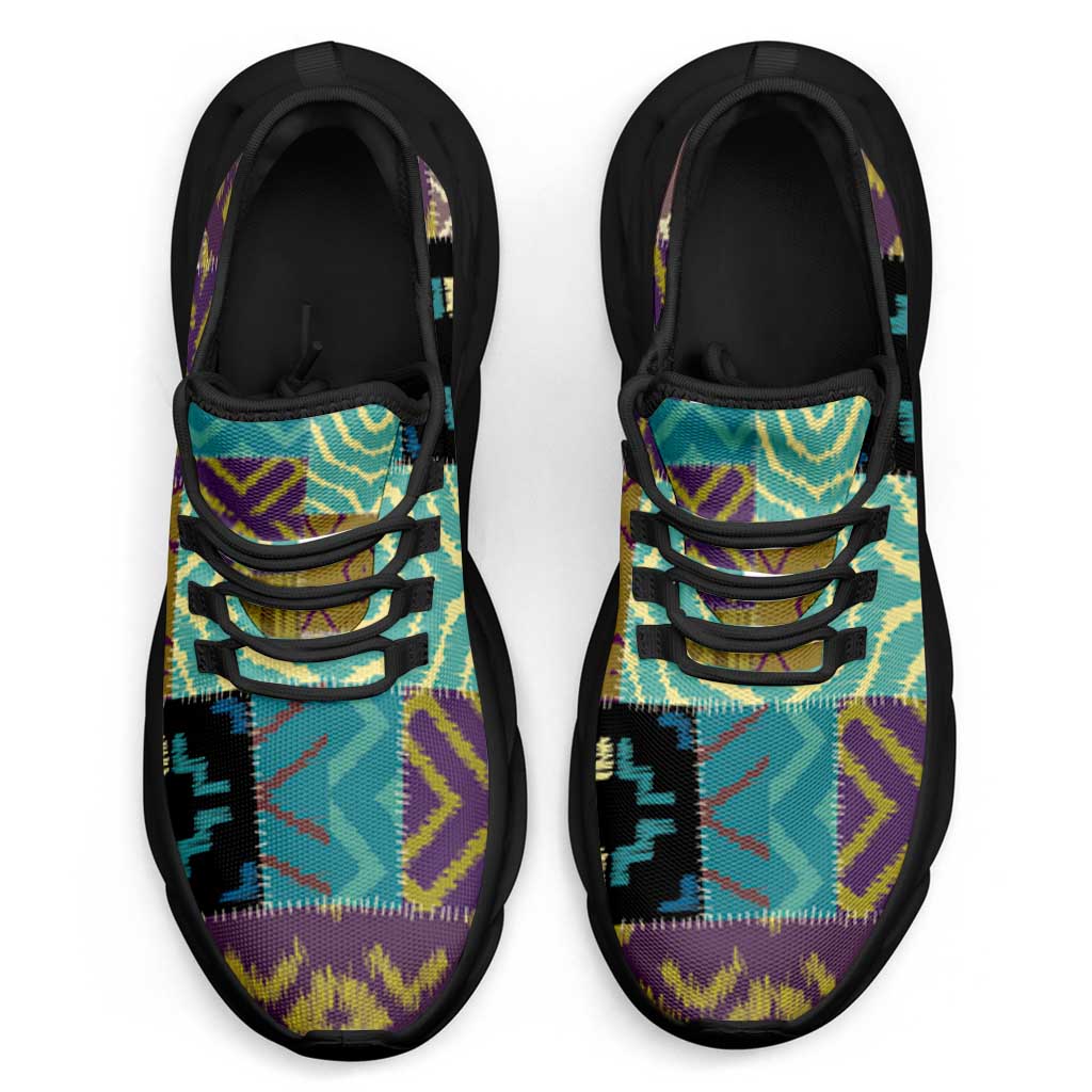 African American Quilt Inspired Clunky Sneakers Cultural Heritage Ethnic Quilt Pattern