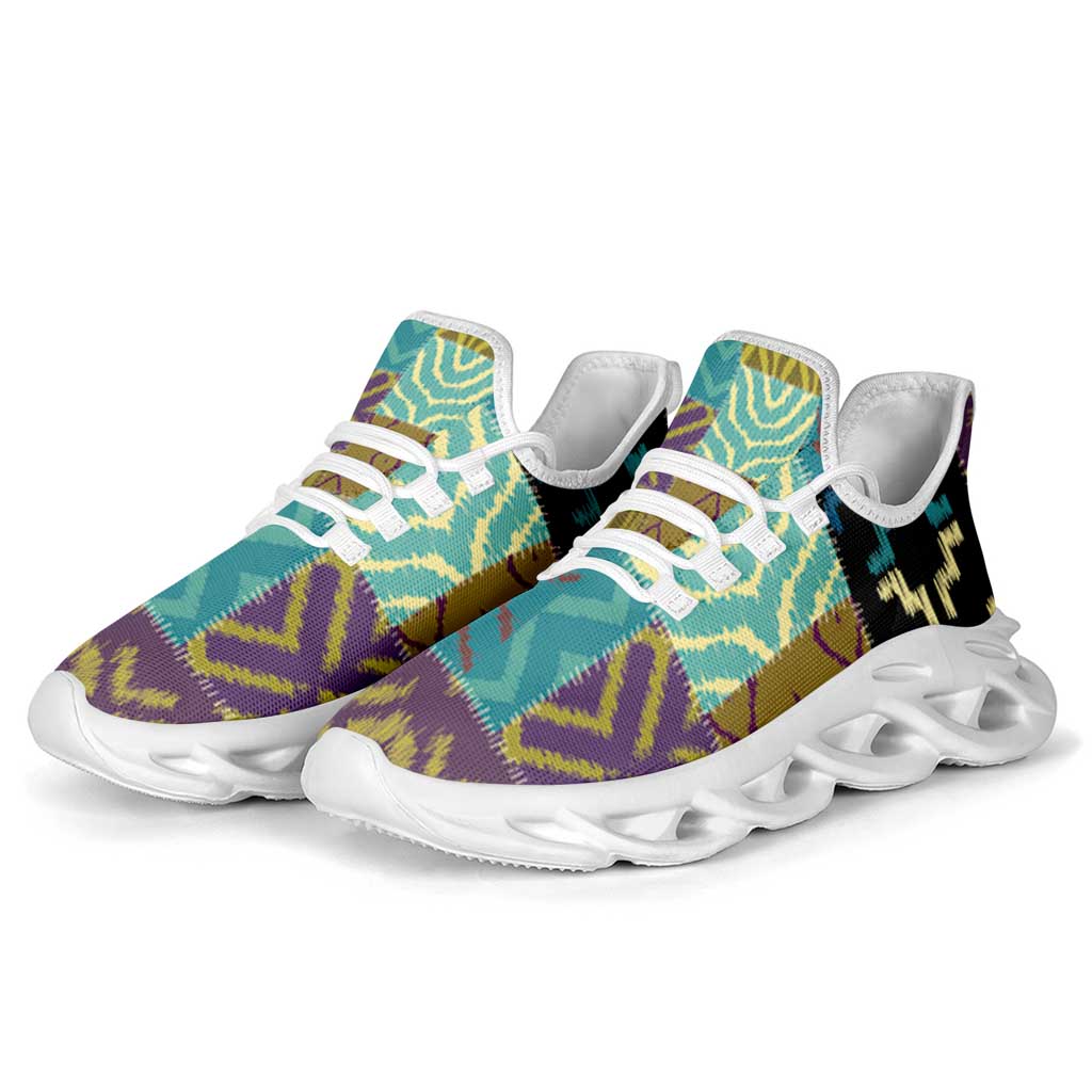 African American Quilt Inspired Clunky Sneakers Cultural Heritage Ethnic Quilt Pattern