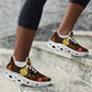 African American Quilt Inspired Clunky Sneakers Ethnic Bohemian Rhombus Patchwork