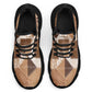 African American Quilt Inspired Clunky Sneakers Wild Animal Skin African Beige Tribal Elements