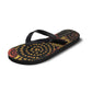 African American Quilt Inspired Flip Flops Earth Tone African Patchwork Motif