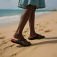 African American Quilt Inspired Flip Flops Earth Tone African Patchwork Motif